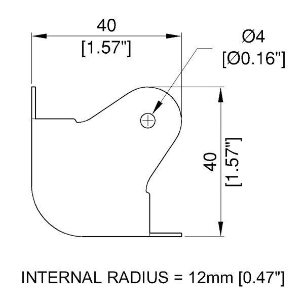 Main product image for Penn-Elcom C1823K Metal Cabinet Corner Black 3 Leg 262-150